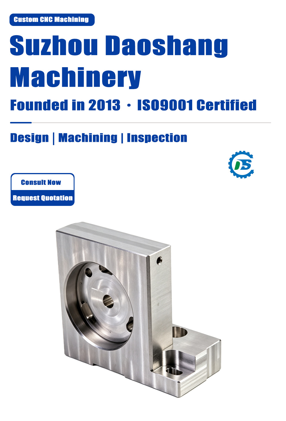 Custom CNC Machined Semiconductor Vacuum Valve Mounting Base