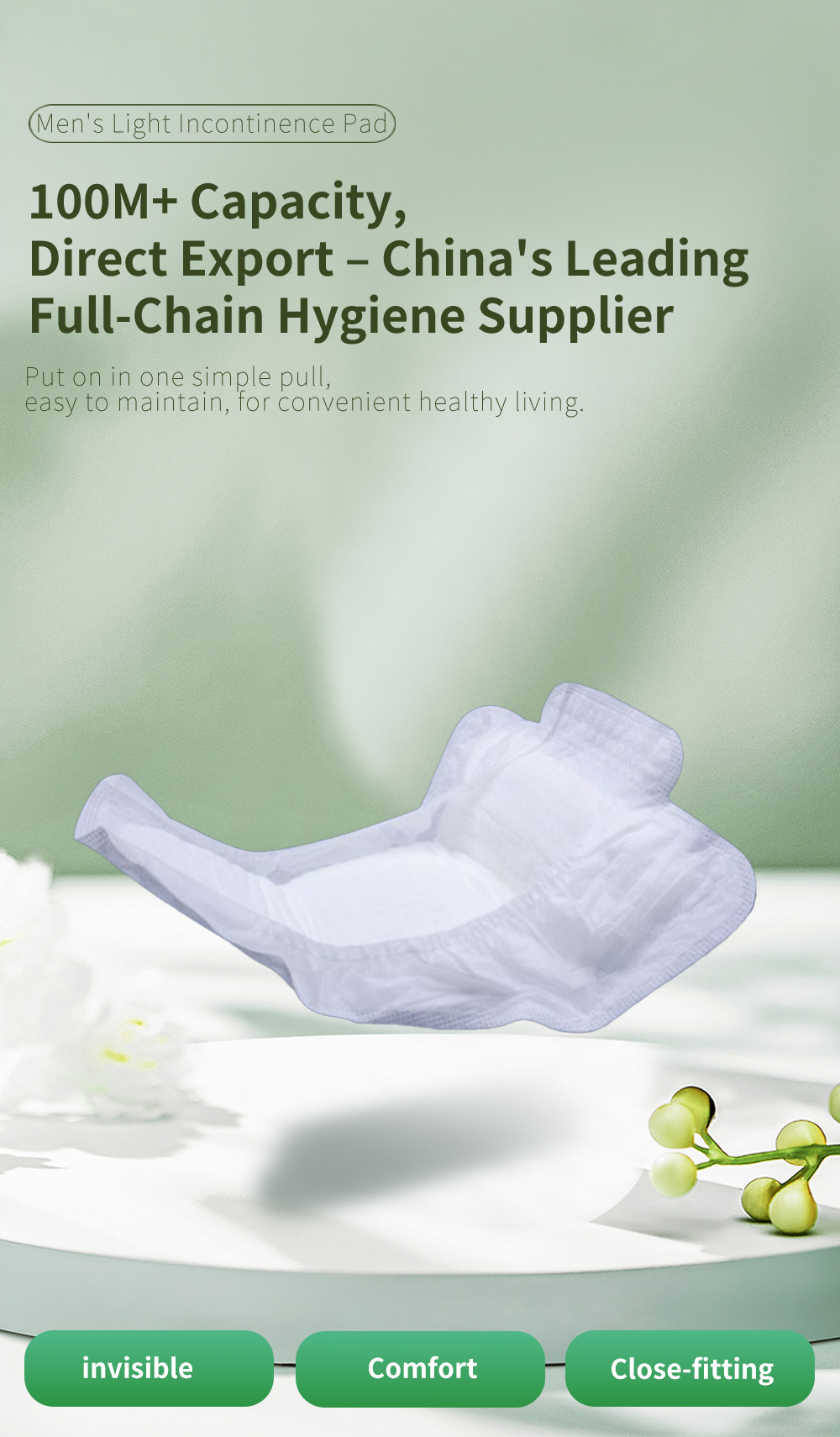 Disposable Light Incontinence Pad for Men - ZHONGXIN