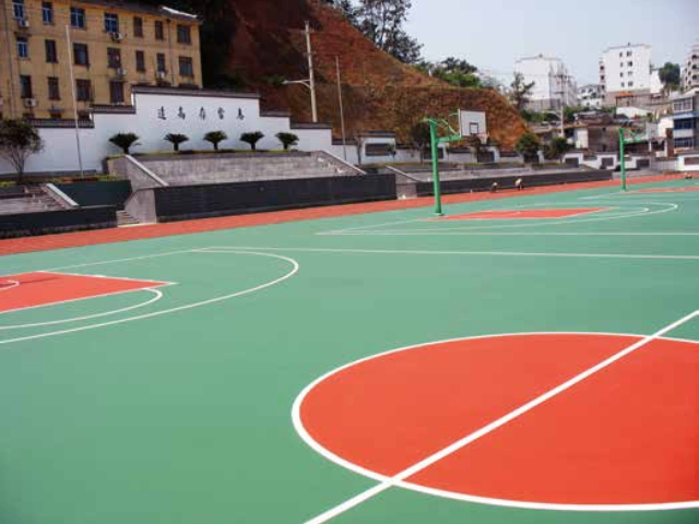 武漢彩色塑膠籃球場廠家供應(yīng) 湖北品城新材料科技供應(yīng)