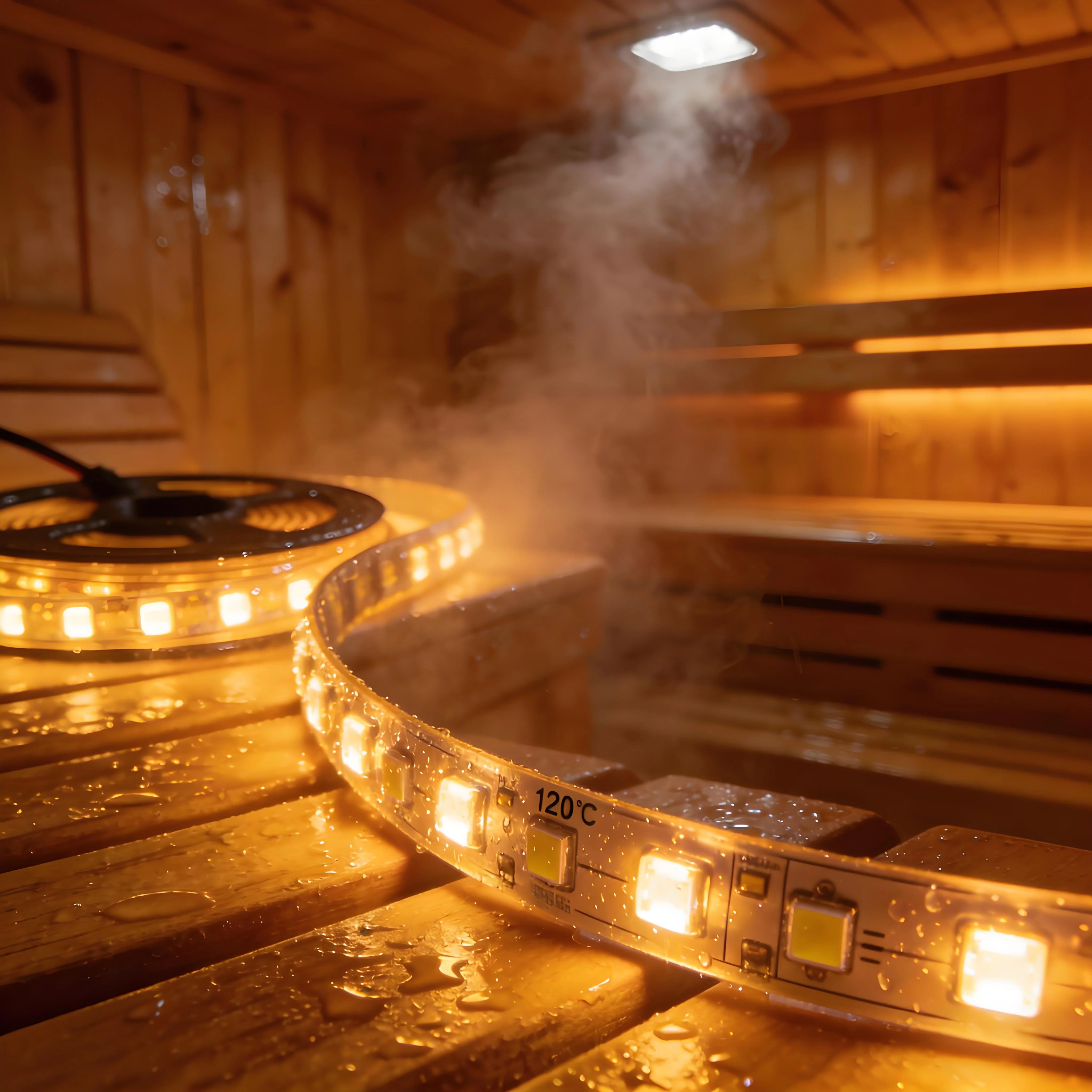 High Temperature Sauna LED Strip – 120°C Resistance, IP67 Waterproof ...
