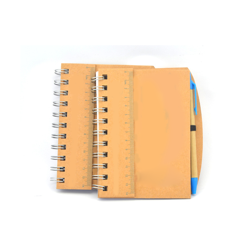 Folded Notebook Paper Ruler Kraft Spiral Notebook with Ruler China Factory | OEM ODM Wholesale