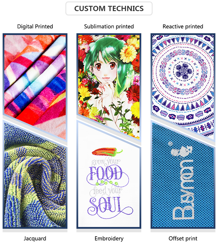 Custom cotton printed hand towel