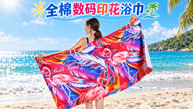 上海户外印花浴巾成品,印花浴巾
