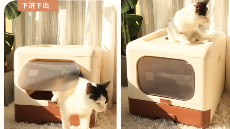 安徽可折叠猫砂盆进口,猫砂盆