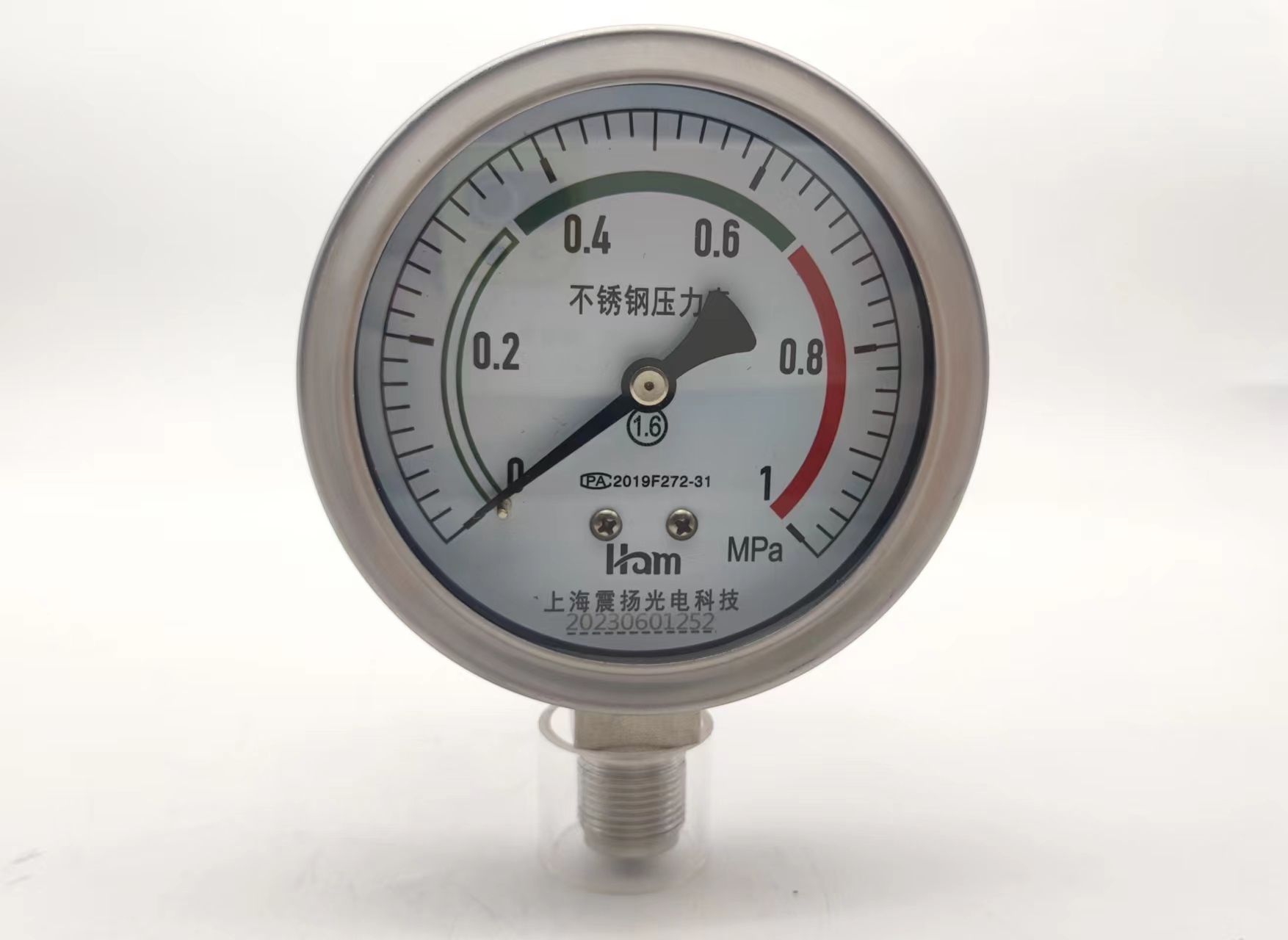 Y-BF卡口式不銹鋼壓力表