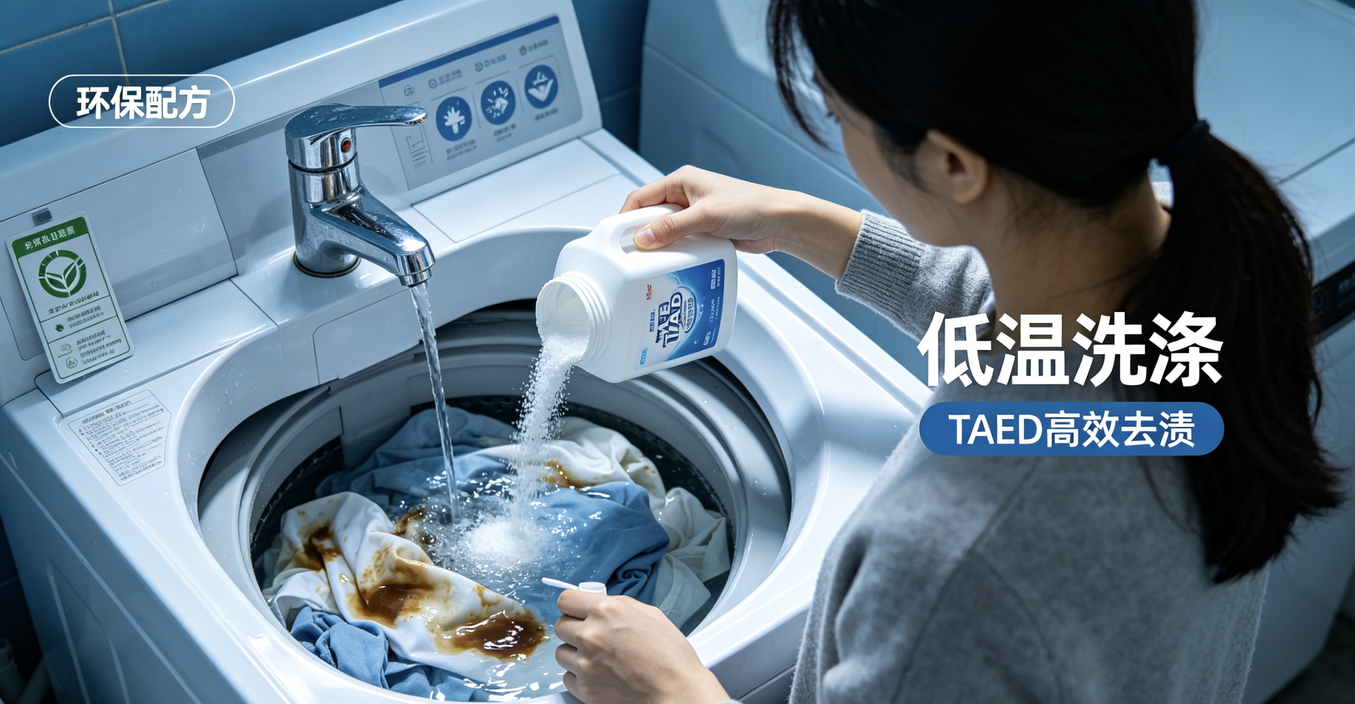 TAED讓冷水洗滌也能高效漂白殺菌