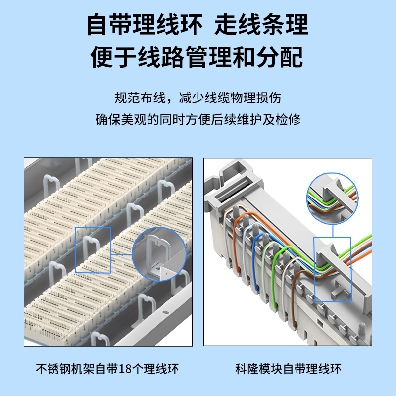 博揚(yáng) VDF電話配線架 雙列600對/600回路語音通信科隆架 19英寸機(jī)架式 含60條科龍模塊 BY-VDF-600