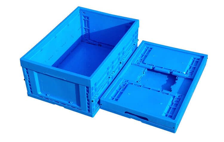 600*400*240 mm factory use foldable storage bin plastic material collapsible crate without lid