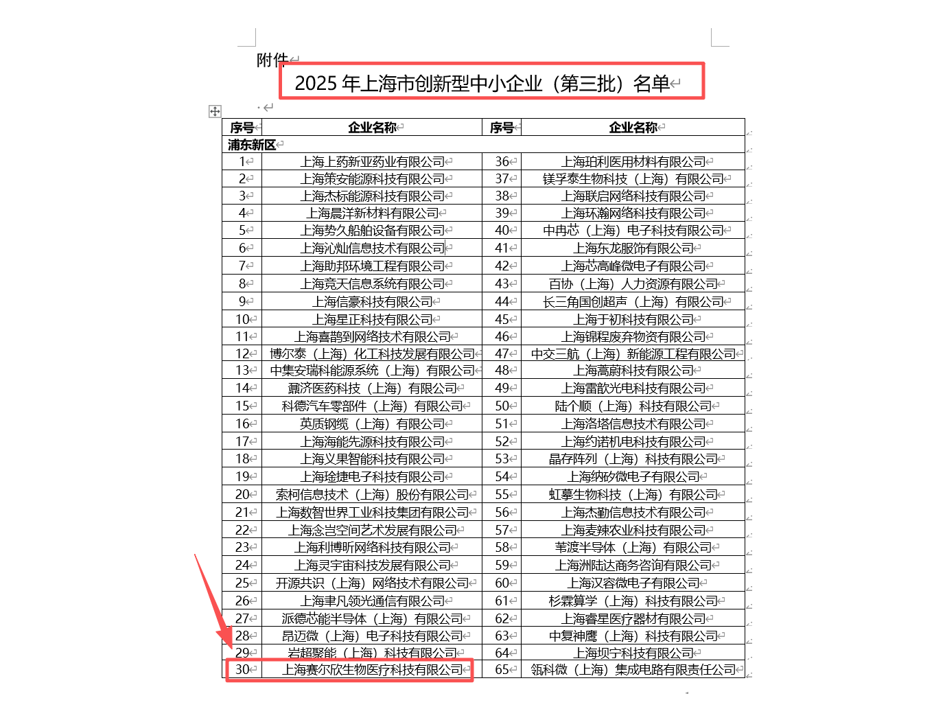 2025年上海市创新型中小企业（第三批）名单