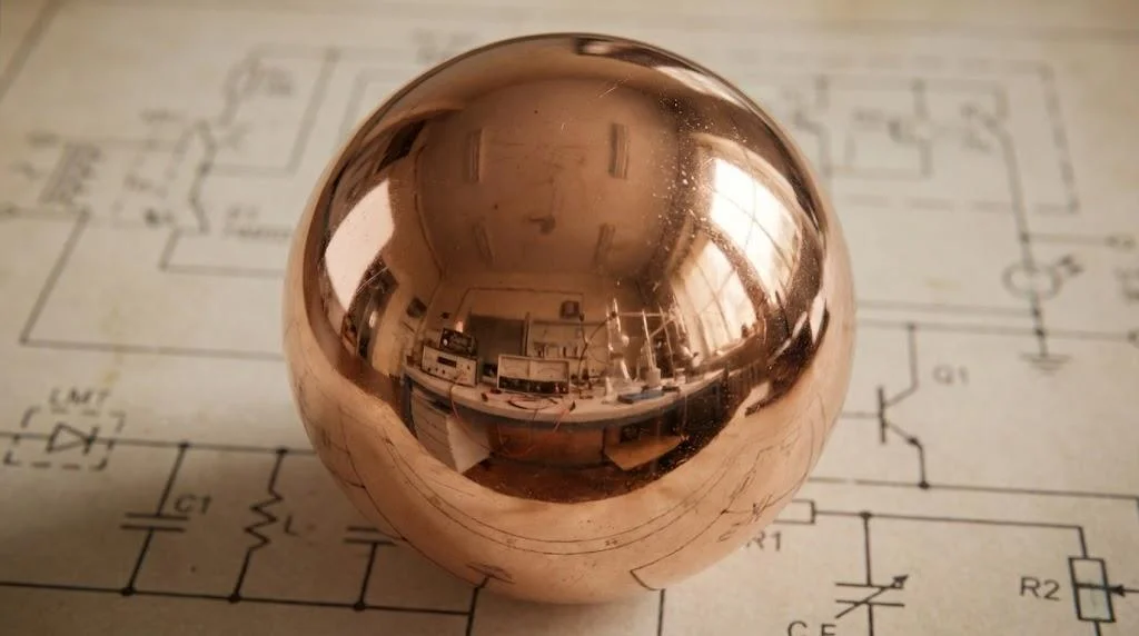 C11000 grade pure copper ball with mirror finish showing excellent surface quality for electrical contacts.