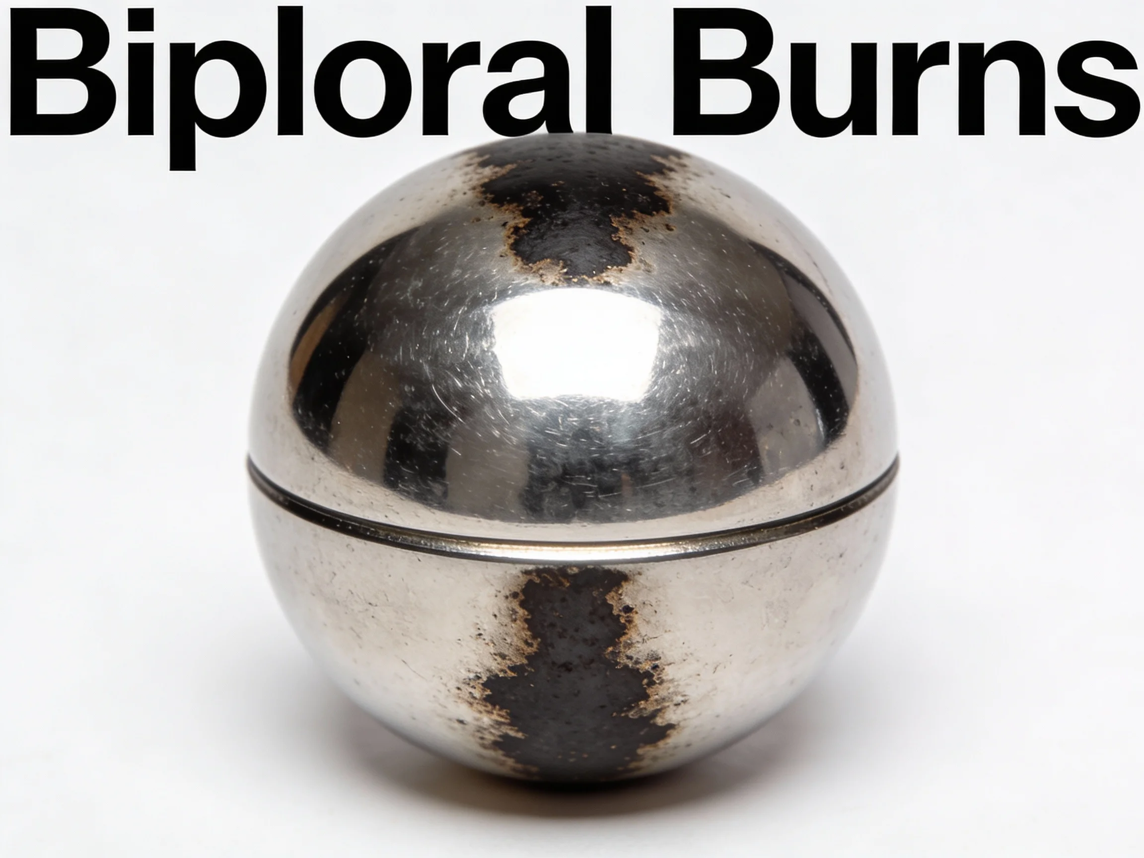 Cross-section diagram of steel ball showing bipolar grinding burns on opposite contact poles due to two-point contact geometry failure Cross-section diagram of steel ball showing bipolar grinding burns on opposite contact poles due to two-point contact geometry failure