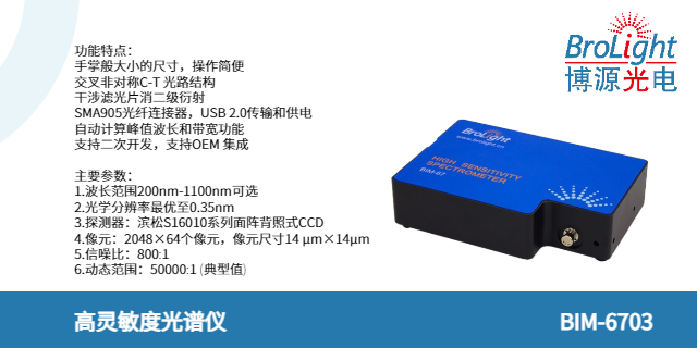 浙江BIM-6703高靈敏度光譜儀定制 真誠推薦 杭州博源光電科技供應(yīng)