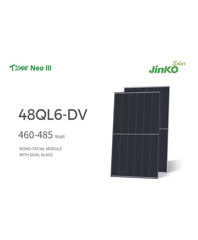 Jinko Solar Tiger Neo 3.0 48QL6-DV 460–485W Bifacial N-Type Solar