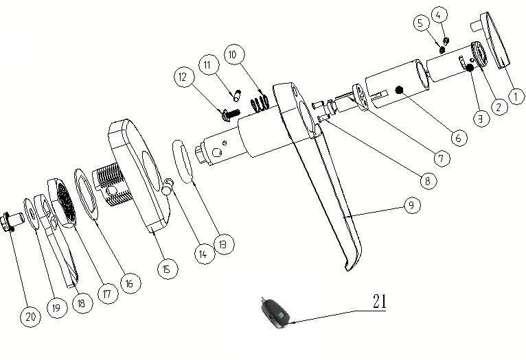DS317电子把手锁（无源电子锁）组件质料