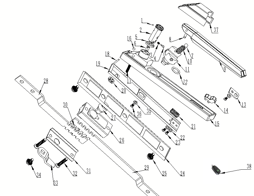 DS830电子连杆锁（无源电子锁）组件质料