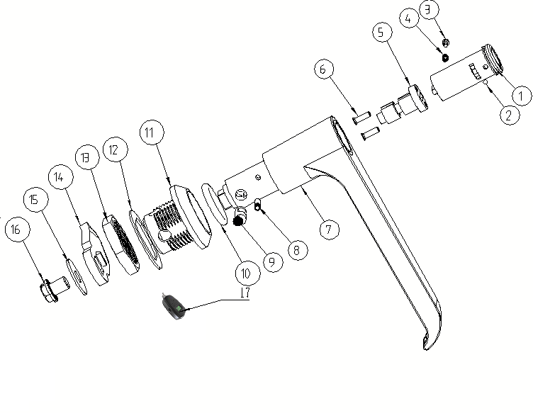 DS308电子把手锁（无源电子锁）组件质料