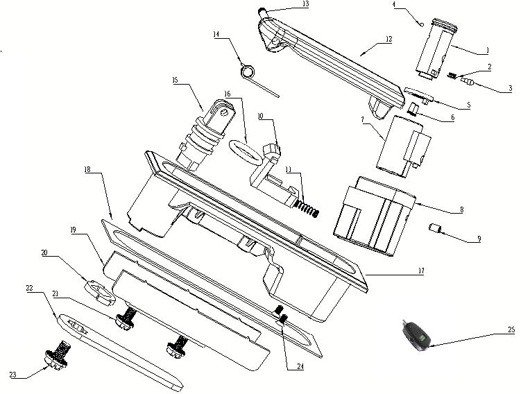 DS818电子平面锁（无源电子锁）主要零件质料