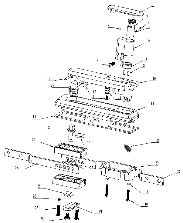 DS840电子连杆锁（无源电子锁）主要零件质料