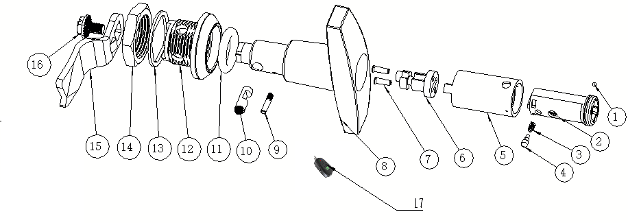 DS305-H电子把手锁（无源电子锁）组件质料