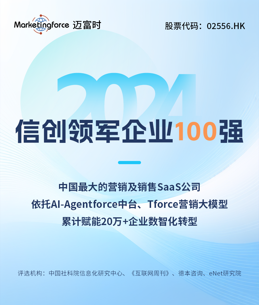 Marketingforce荣获“2024信创领军企业”百强！