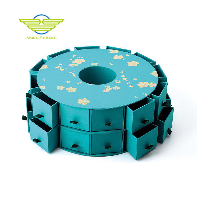 定制圓形日歷抽屜盒 創(chuàng)意多層疊式收納盒 節(jié)日/禮品抽屜盒 