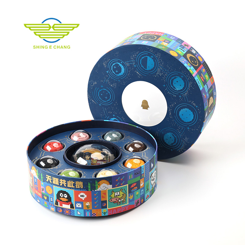 定制“天涯共此鵝”創(chuàng)意月餅盒 卡通宇宙風(fēng)圓形中秋禮盒定做