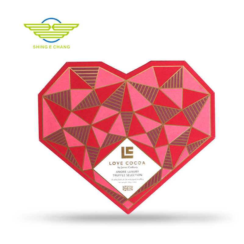心形鉆石紋巧克力盒 高端定制巧克力禮盒