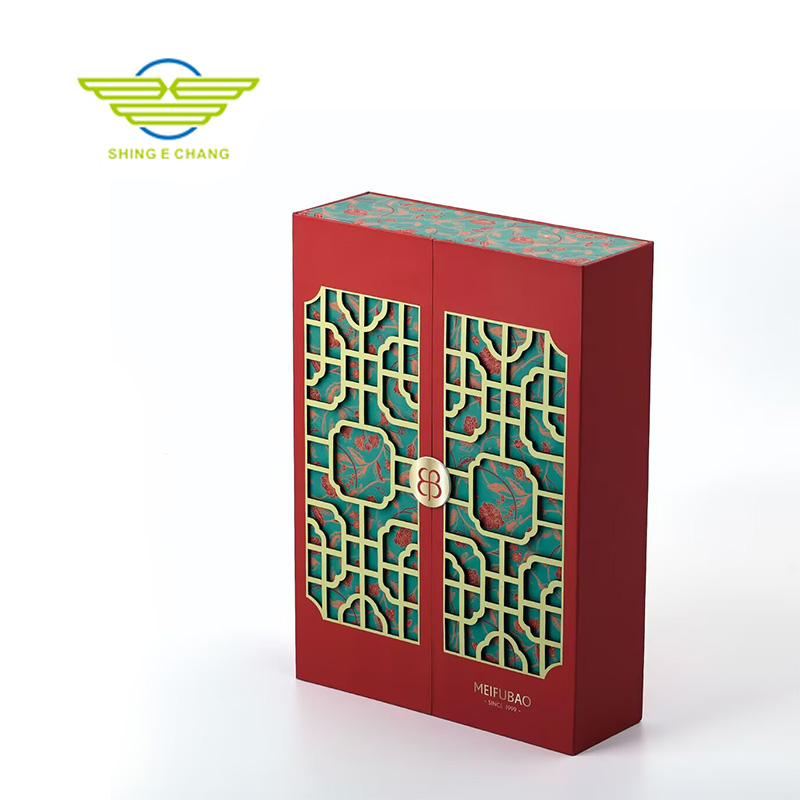 中式門窗鏤空月餅禮盒 紅金撞色 、更適合中秋禮
