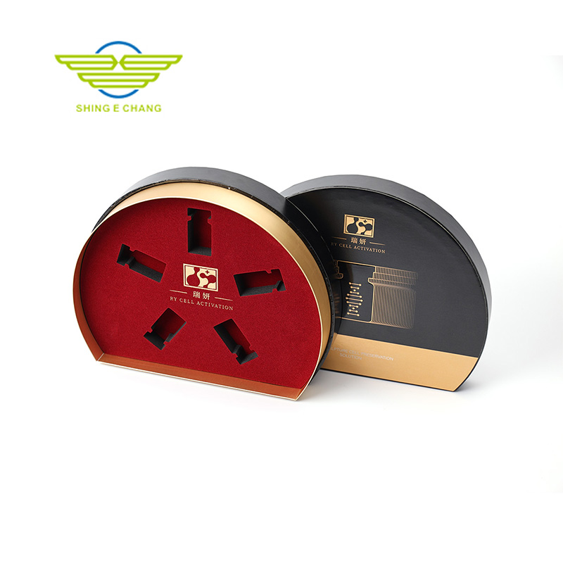 黑金奢華半圓禮盒 植絨內襯 篙端護膚套裝推薦