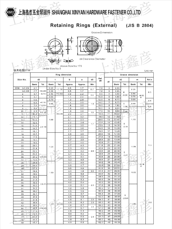 軸用擋圈STW 軸用卡環(huán) 軸用C型止動(dòng)輪 軸用彈性擋圈 