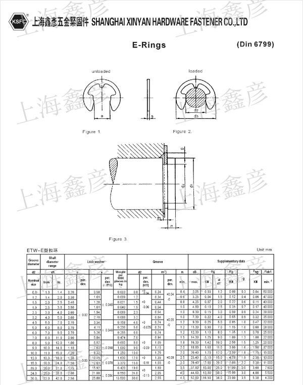 開口擋圈 E形扣環(huán) E形止動輪 ETW