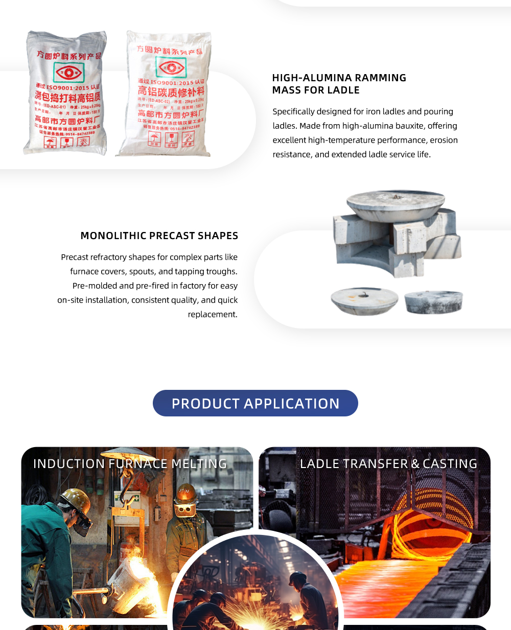 Steel Ladle Castable ED-AC-00, Refractory Castable for Steel Ladle Lining