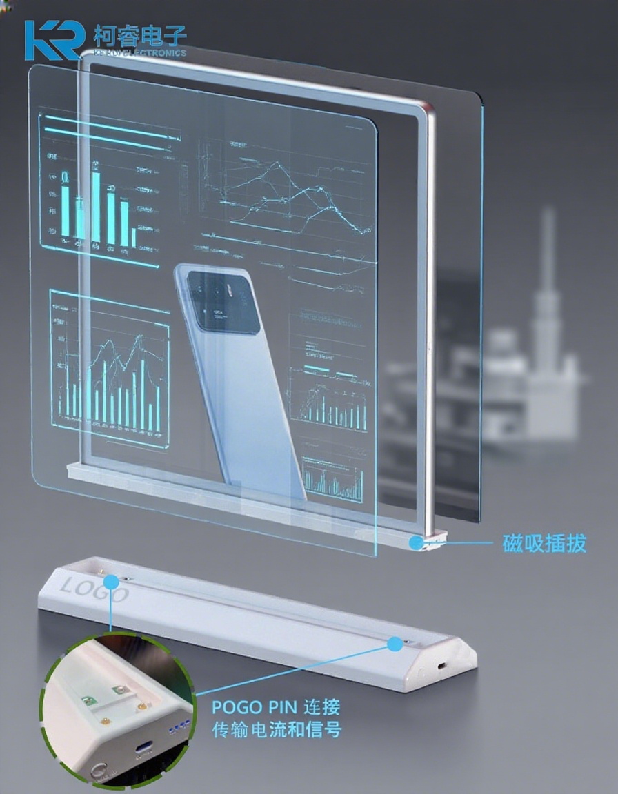 LED廣告燈箱pogopin磁吸連接充電解決方案