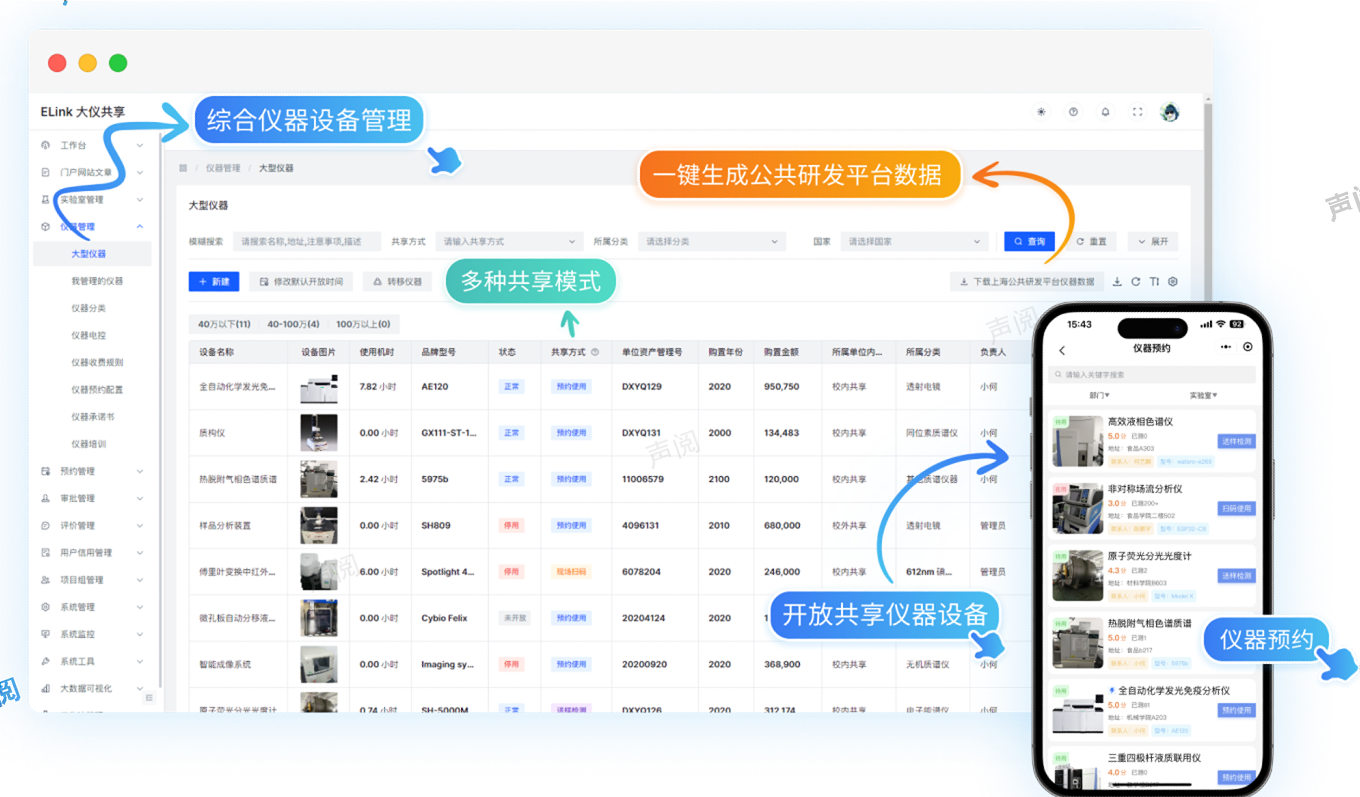 大型仪器设备管理系统（i仪器）