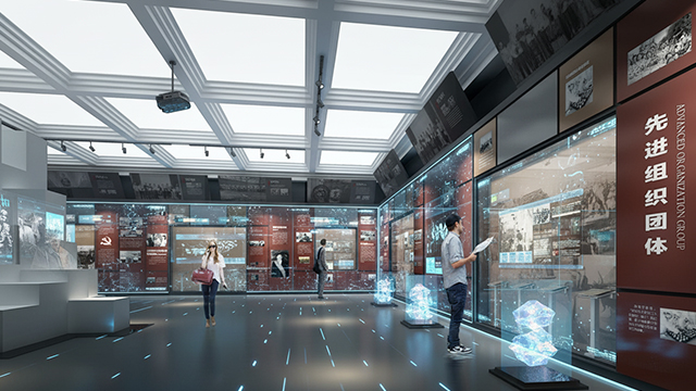 河北主題展廳布置,展廳