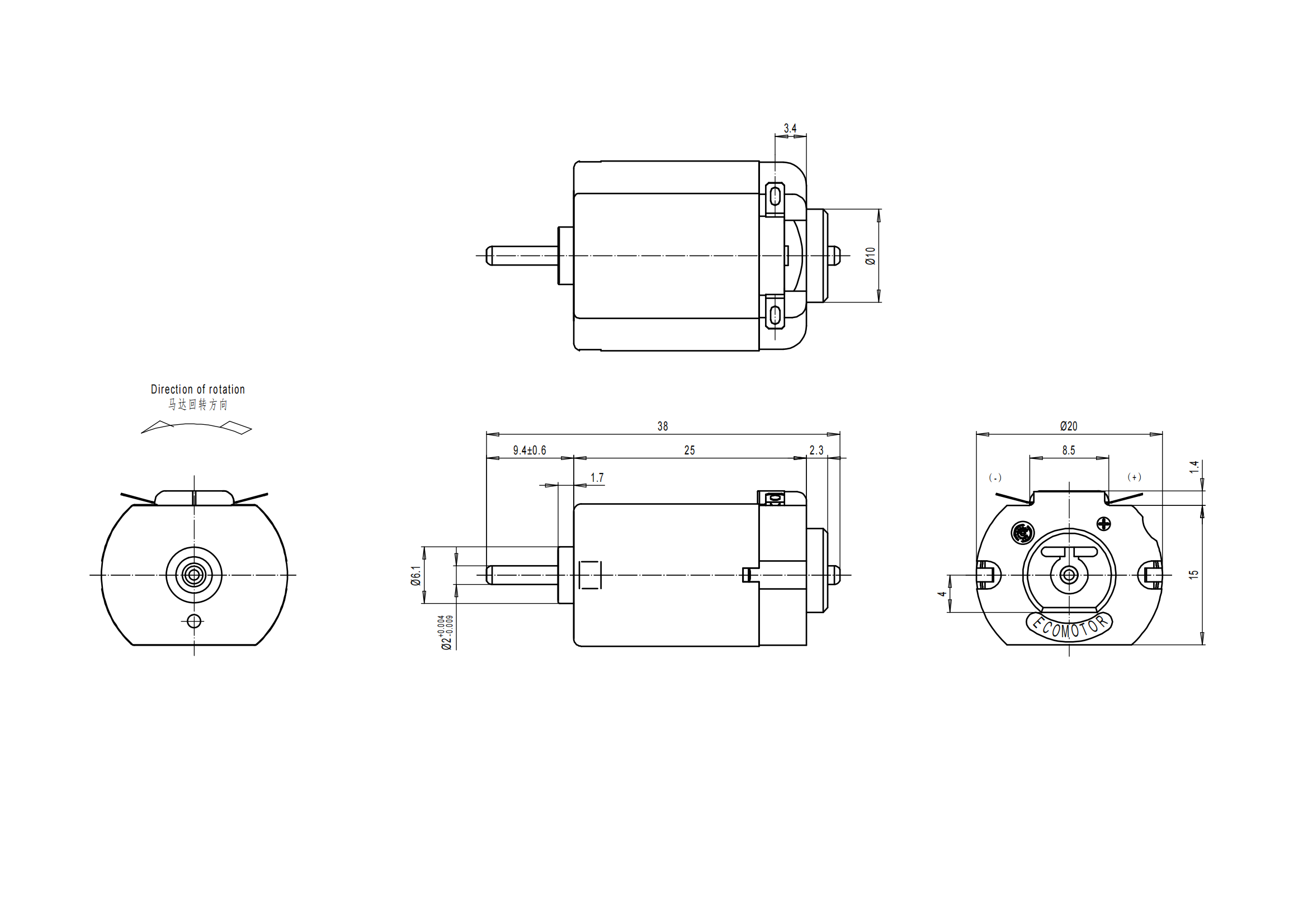 F140C Brushed DC Micro Motor Drawings F140C Brushed DC Micro Motor Drawings