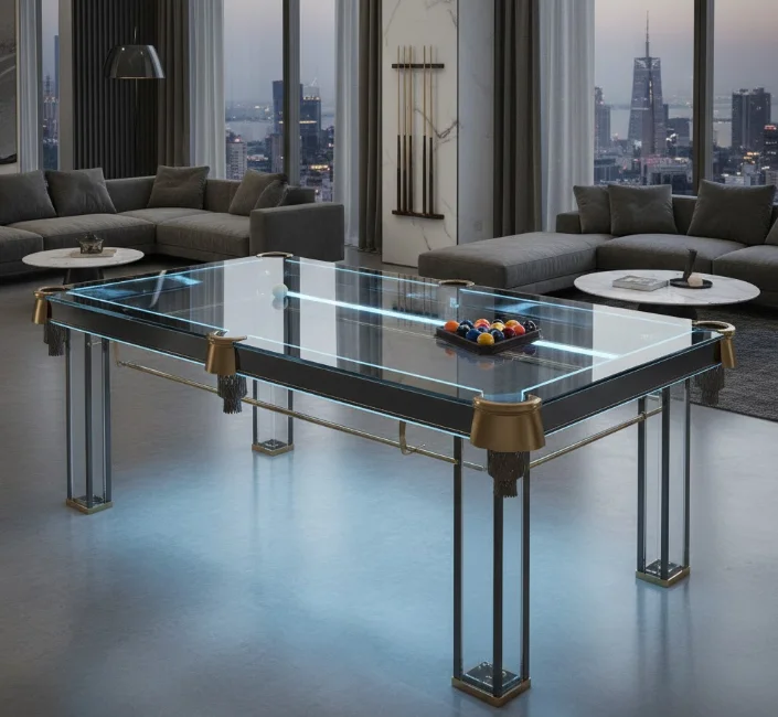 luxury glass pool table manufacturer