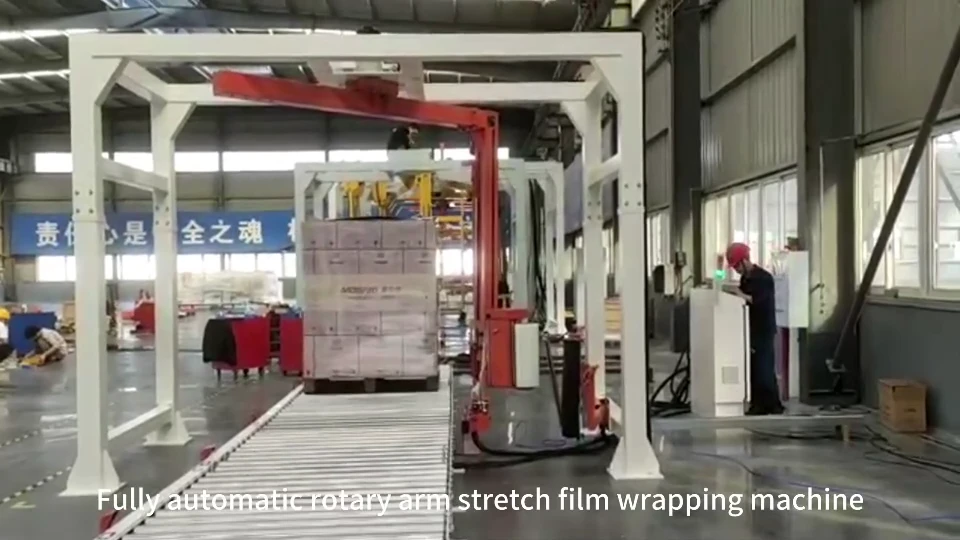 Fully Automatic Rotary Arm Pallet Stretch Wrapping Machine LLDPE ...