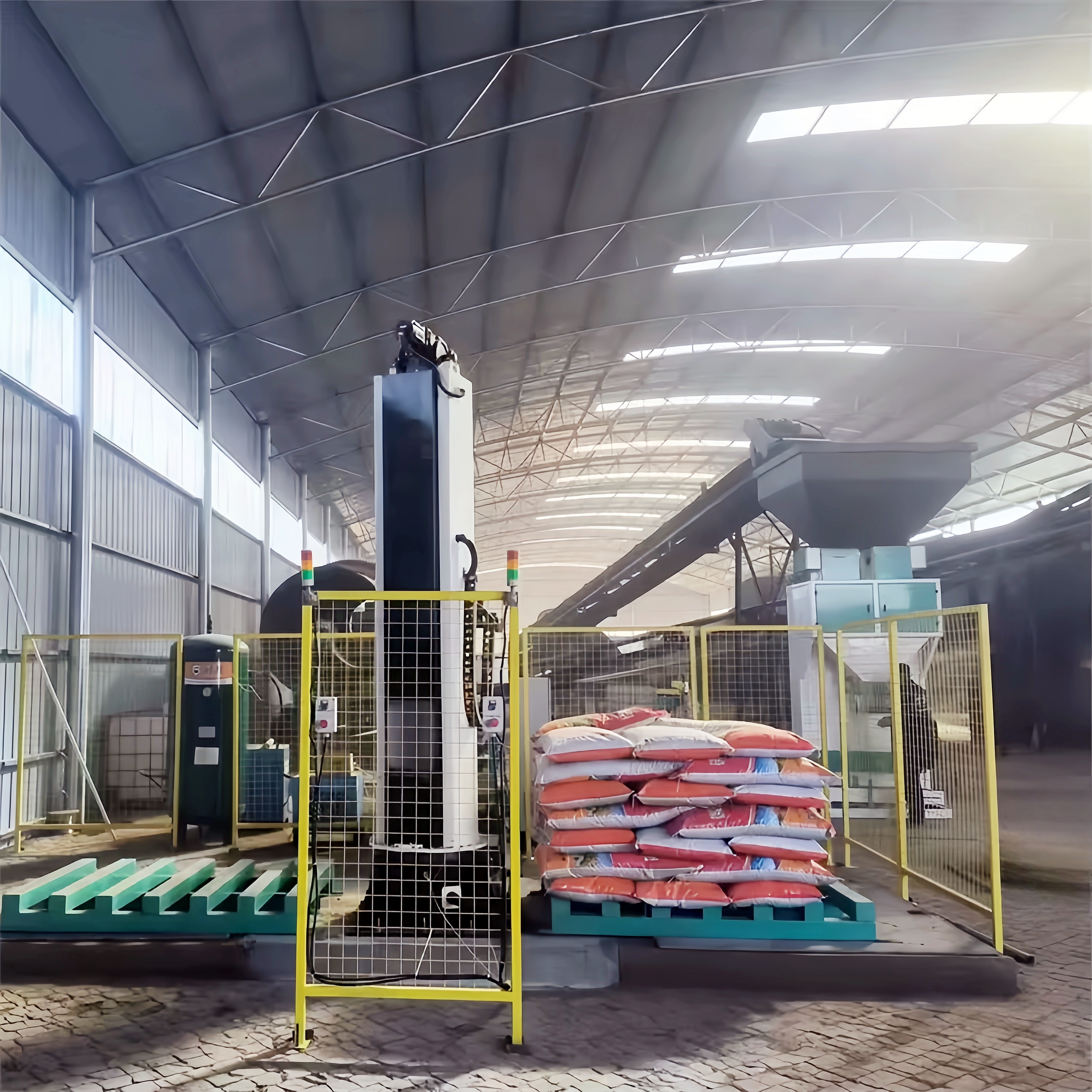 Industrial Automatic Single Column Box Case Bags Palletizer Line ...