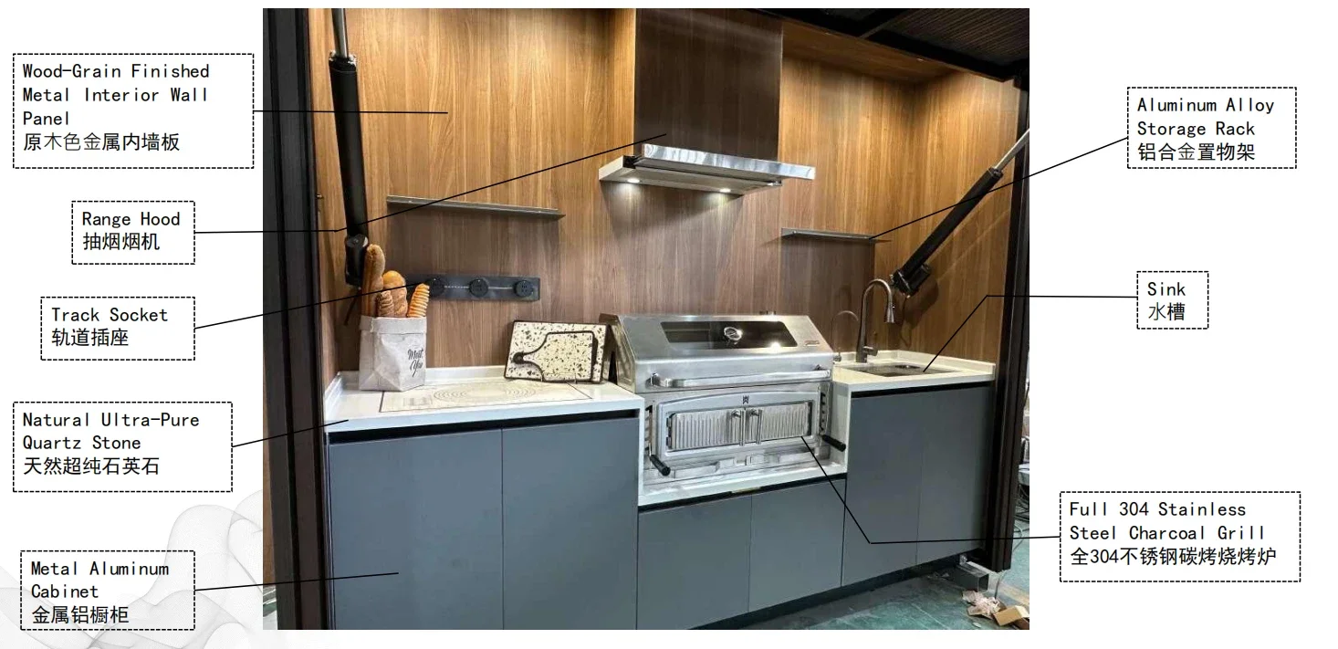 integrated barbecue kitchen details