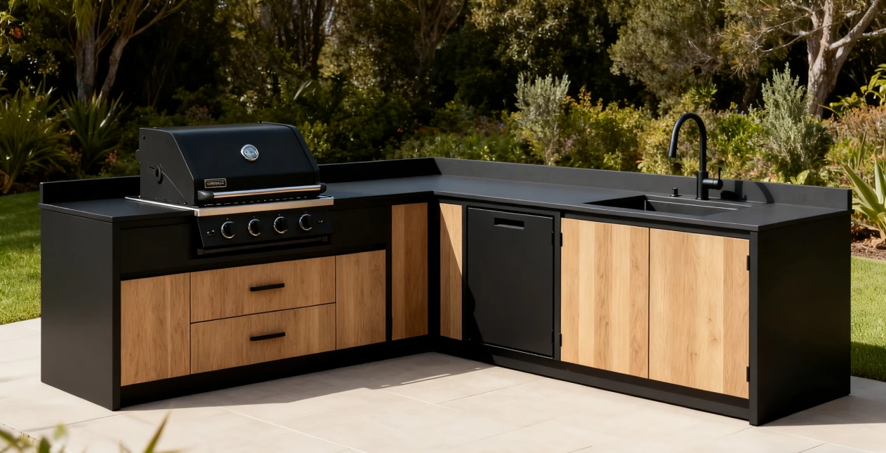integrated luxury outdoor barbecue unit