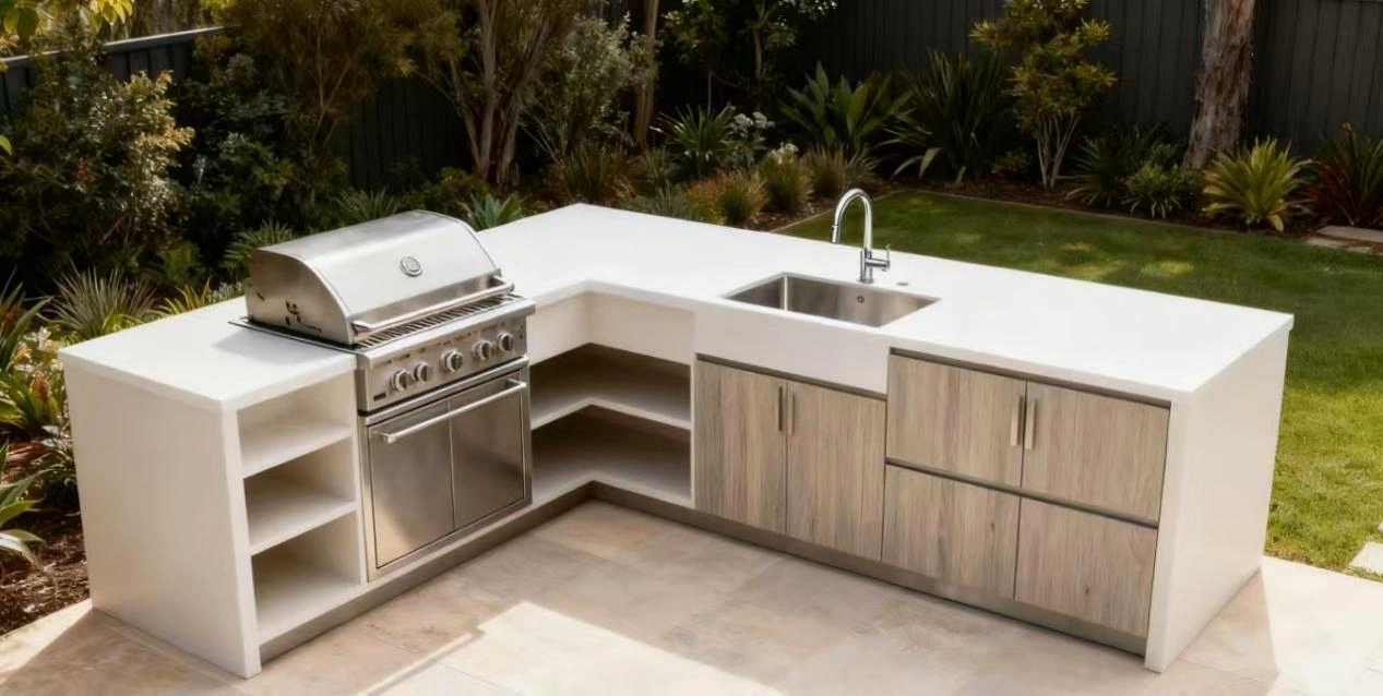 integrated luxury outdoor barbecue unit