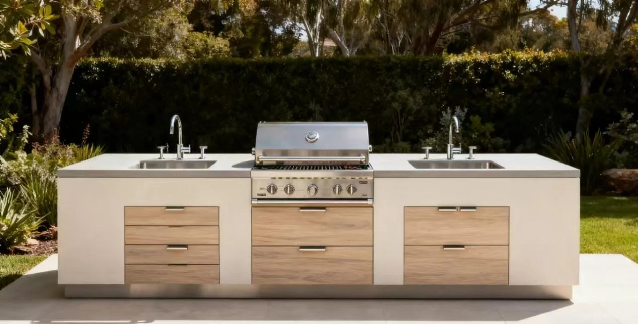 Luxury Outdoor Barbecue Stand with Stone Cabinet for Garden and Terrace ...