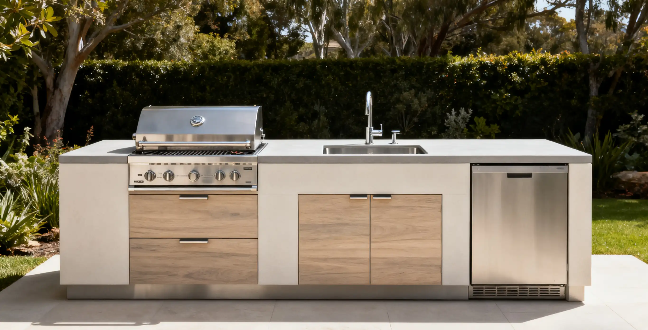 integrated luxury outdoor barbecue unit