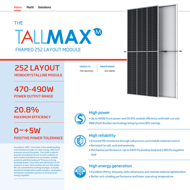 Trina Solar Vertex N Bifacial Dual Glass Module 720W 710W 705W 700W 695W