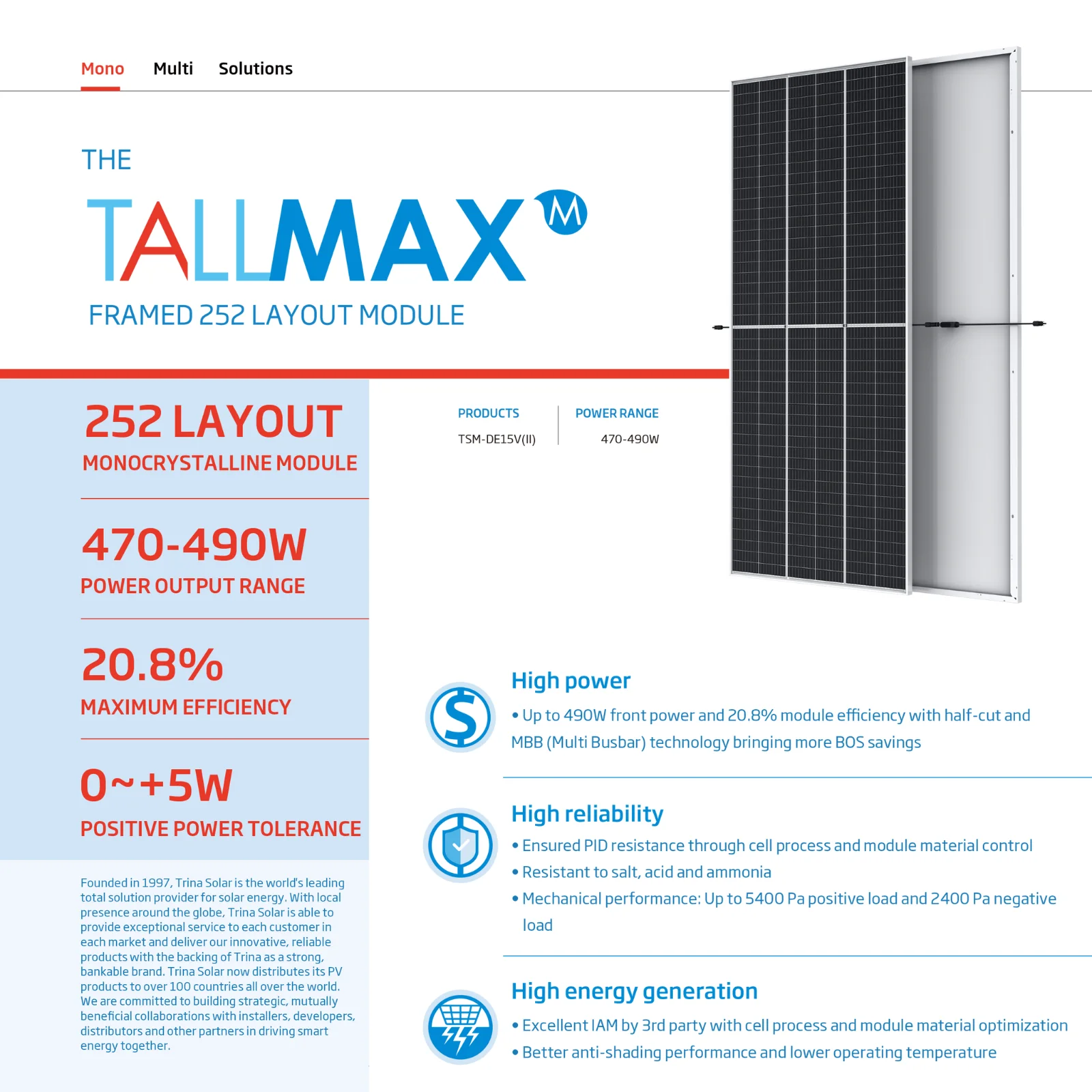 Trina Solar Vertex N Bifacial Dual Glass Module 720W 710W 705W 700W 695W