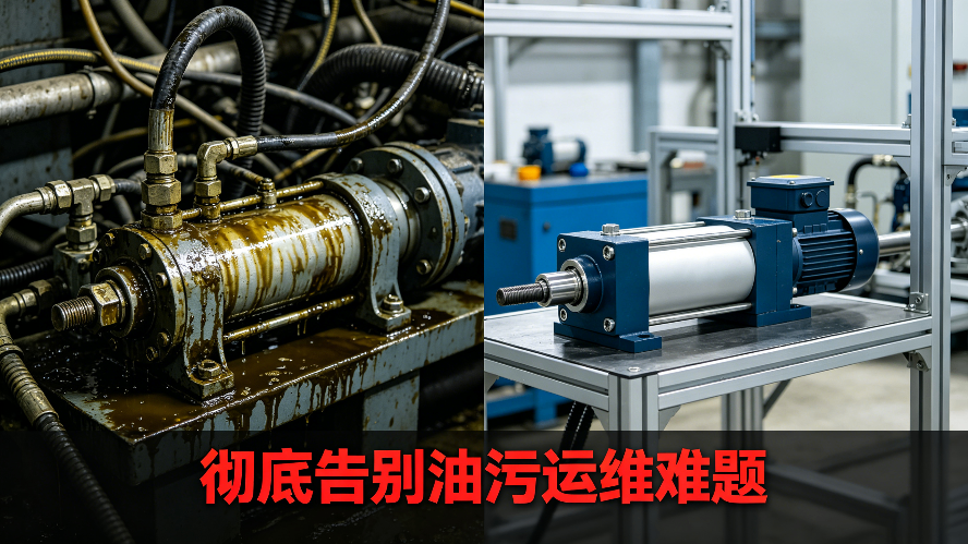 油缸漏油常年拖垮产线？液压系统高频维保？换成电缸直接减负 80%