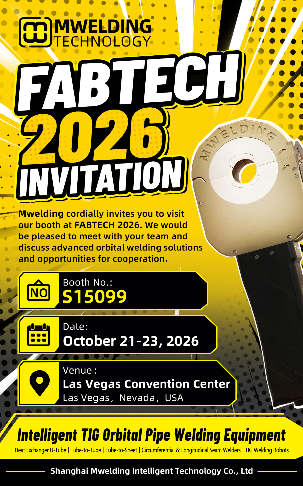 MWELDING at FABTECH 2026: Orbital Pipe Welding and Automated TIG Welding Technologies