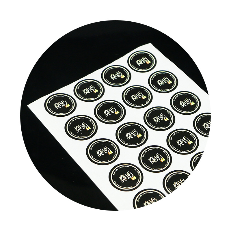 圓形封口貼不干膠 燙金透明PVC不干膠標簽貼 外賣包裝logo商標貼