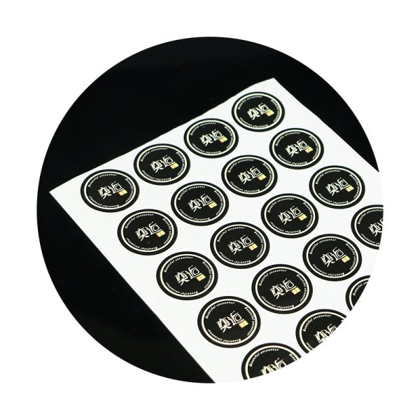 圓形封口貼不干膠 燙金透明PVC不干膠標簽貼 外賣包裝logo商標貼